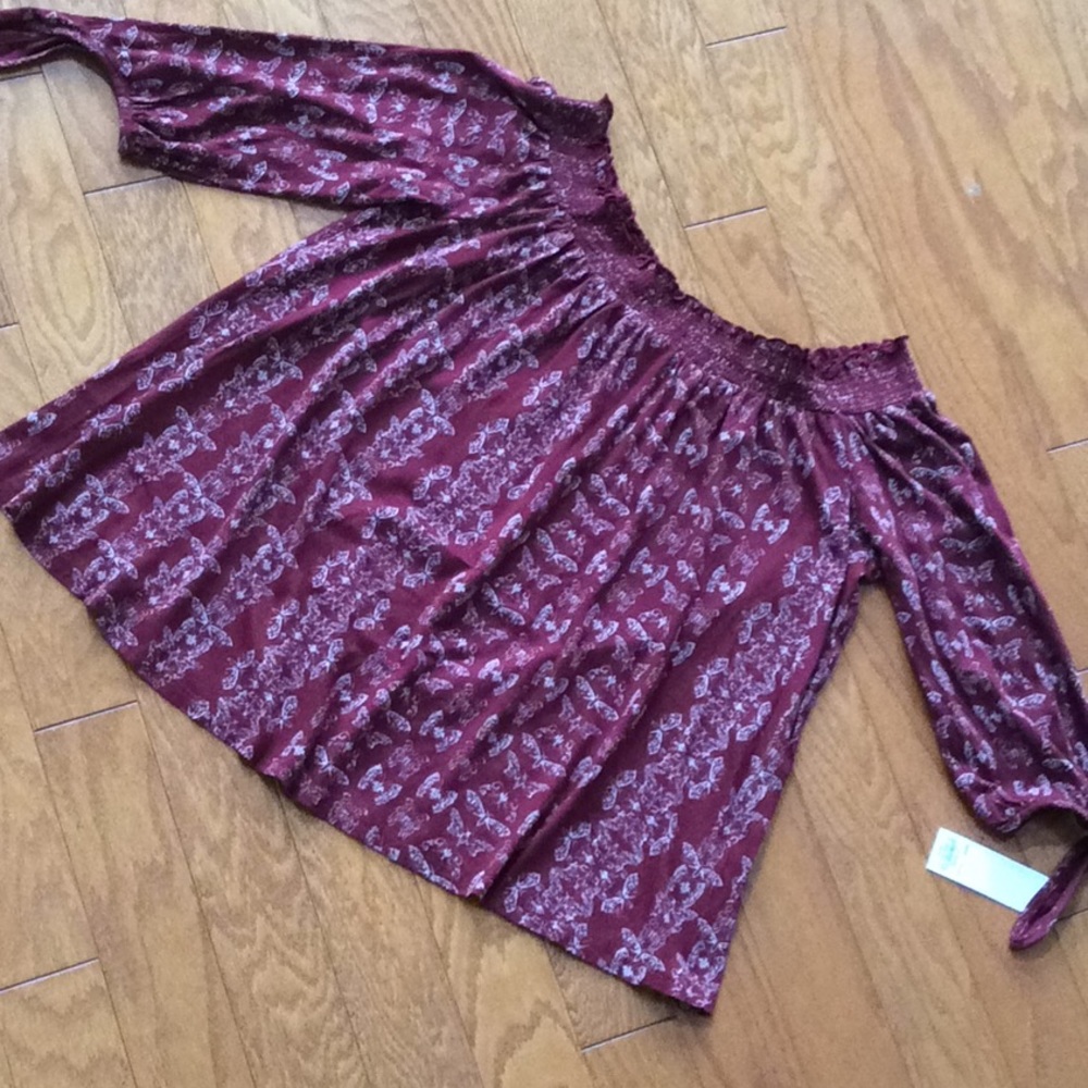 SONOMA SIZE L PRINTED OFF SHOULDER TOP - Picture 2 of 8